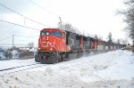 CN 5674 leads 403 on a cold morning